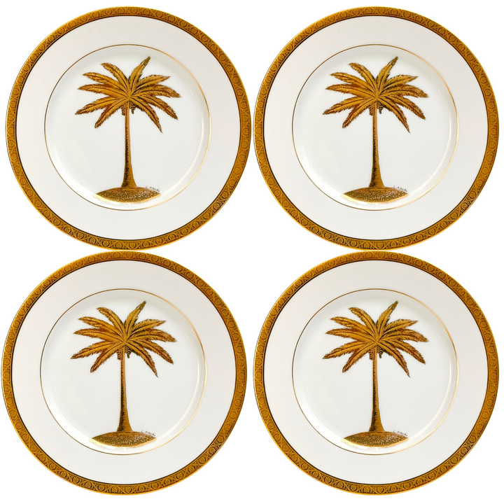 Godinger_Vintage_Hollywood_Regency_Gold_Palm_Tree_Plates