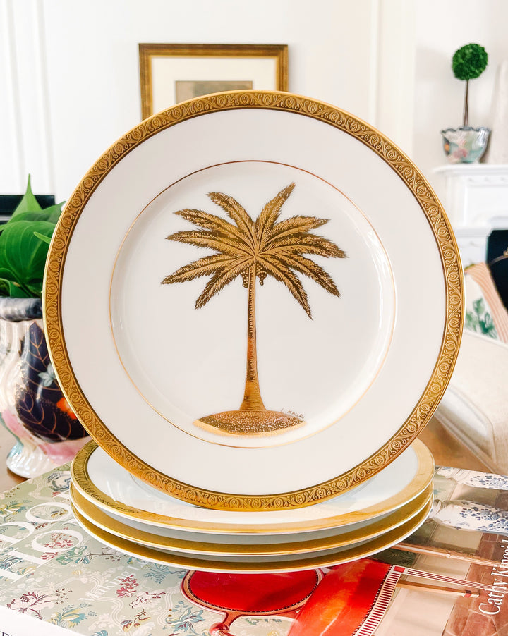 Godinger_Vintage_Hollywood_Regency_Gold_Palm_Tree_Plates