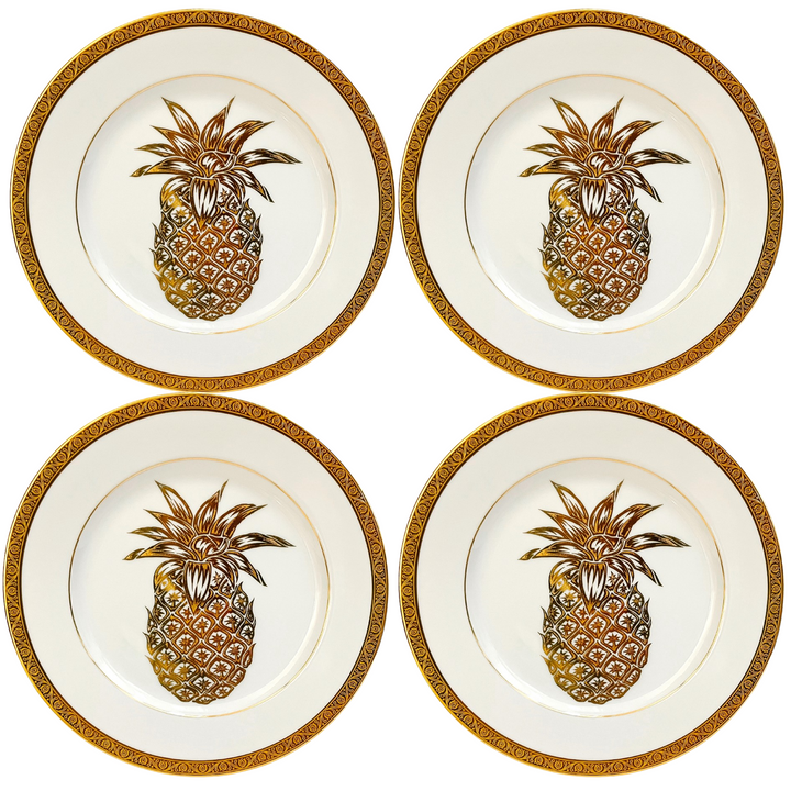 Godinger_Vintage_Hollywood_Regency_Gold_Pineapple_Plates