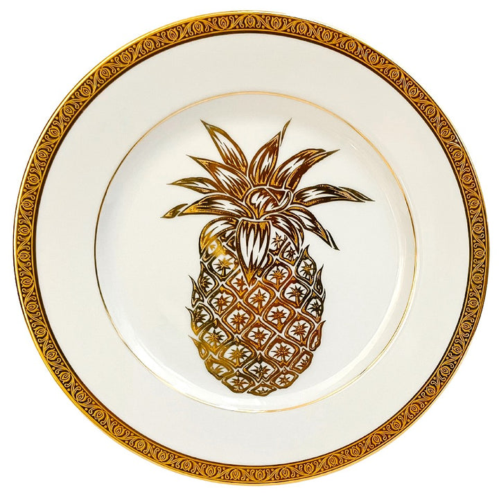 Hollywood Regency Gold Pineapple Plates
