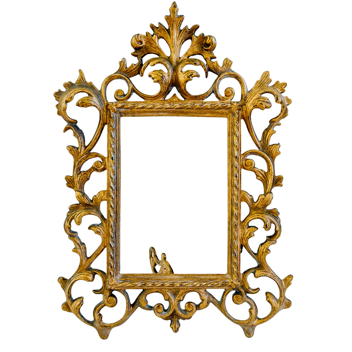 Gold Cast Iron Rococo Style Ornate Photo Frame