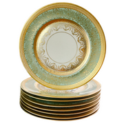 Gold Encrusted Edgerton Dinner Plates by Heinrich & Co Bavaria