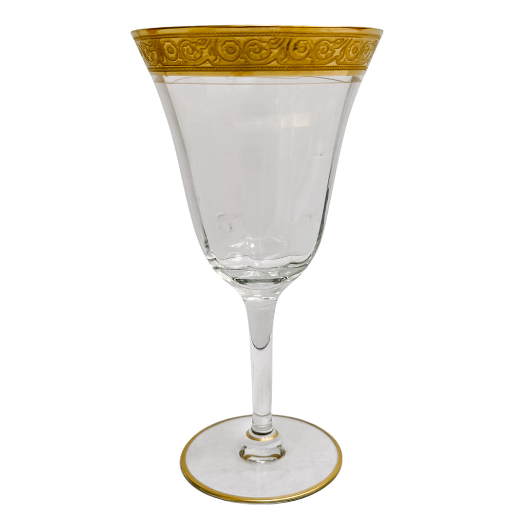 Gold Encrusted Minton Clear Glasses By Tiffin-Franciscan 