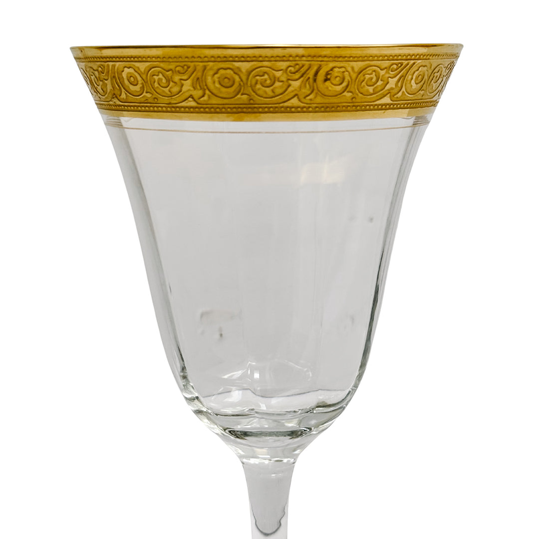 Gold Encrusted Minton Clear Glasses By Tiffin-Franciscan 