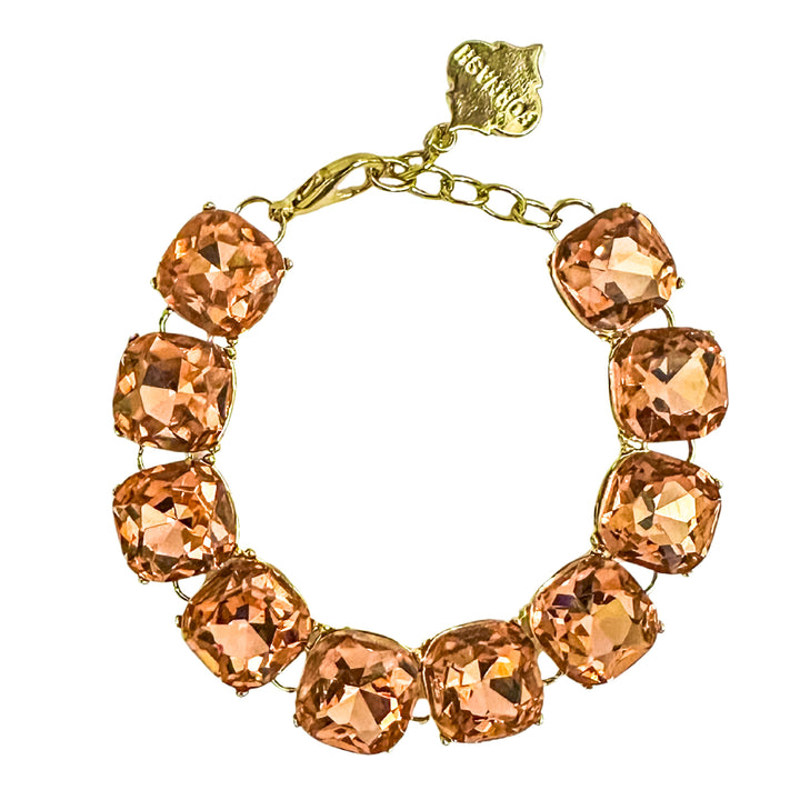 Gold Plated Bracelet With Large Peach Stones by FORNASH