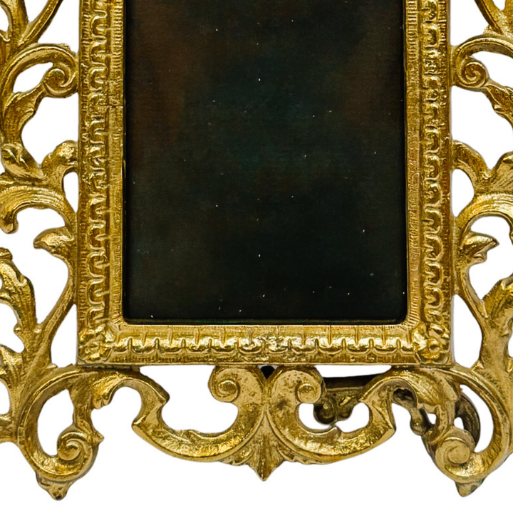 Gold Cast Iron Rococo Style Ornate Photo Frame