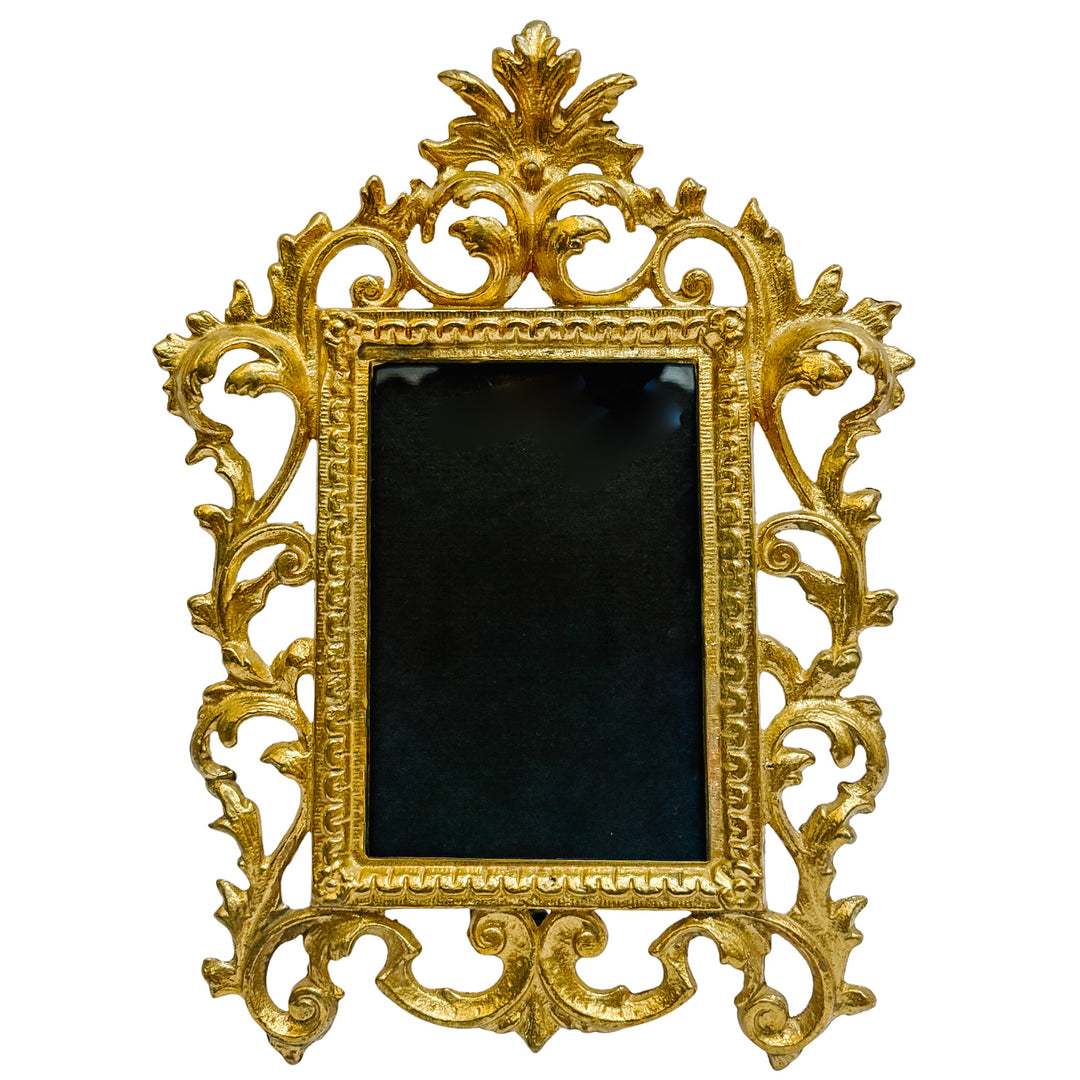 Gold Cast Iron Rococo Style Ornate Photo Frame