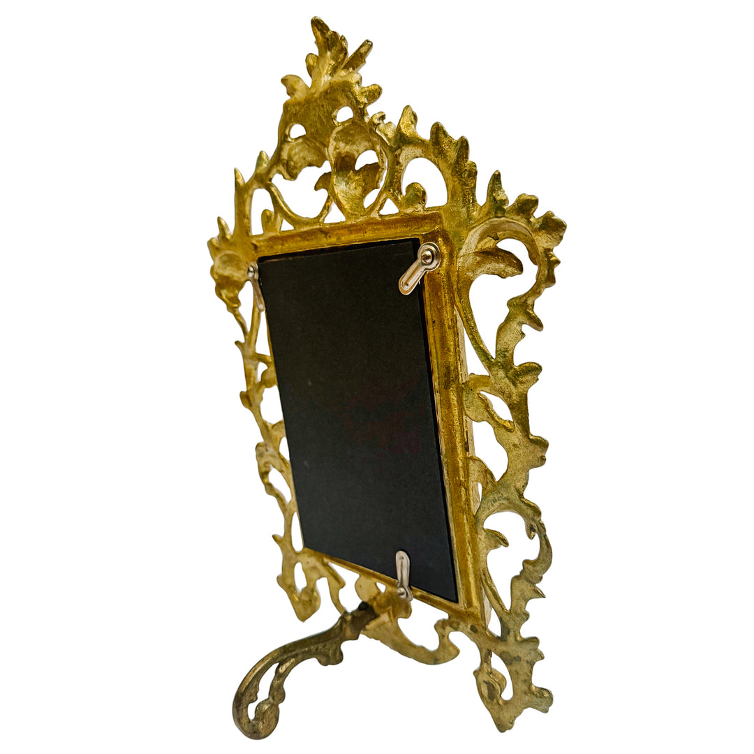 Gold Cast Iron Rococo Style Ornate Photo Frame