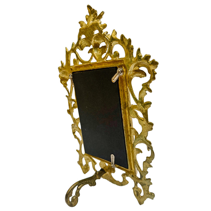 Gold Cast Iron Rococo Style Ornate Photo Frame