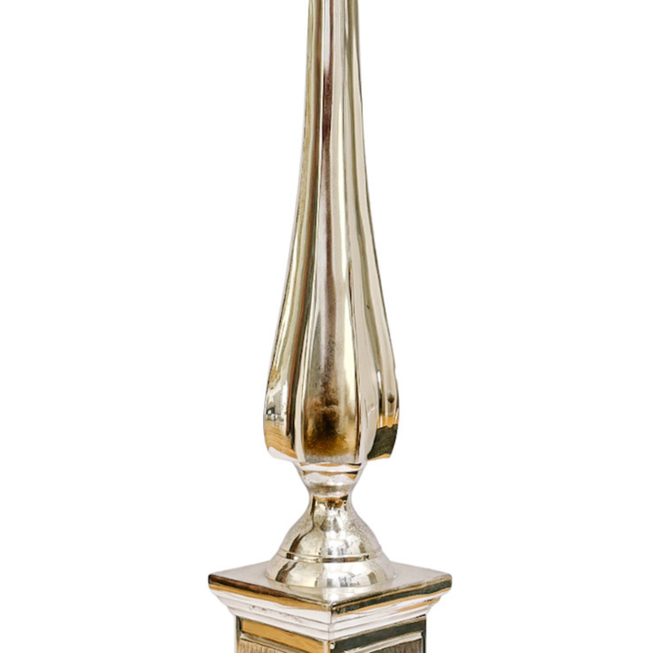 Grand Tour Style Lion Head Monumental Obelisk with Architectural Finial on Tiered Wood Base