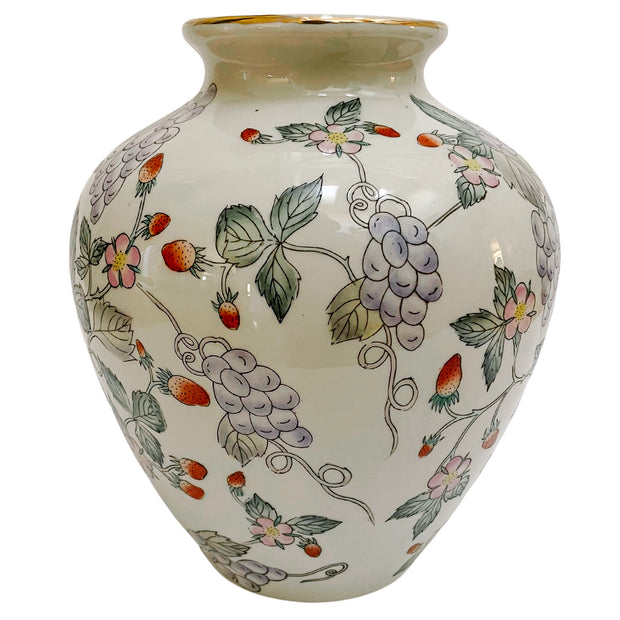 Grapes & Strawberries Chinoiserie Flower Vase