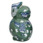 Green & Blue Porcelain Owl Figurine