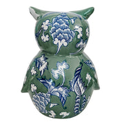 Green & Blue Porcelain Owl Figurine