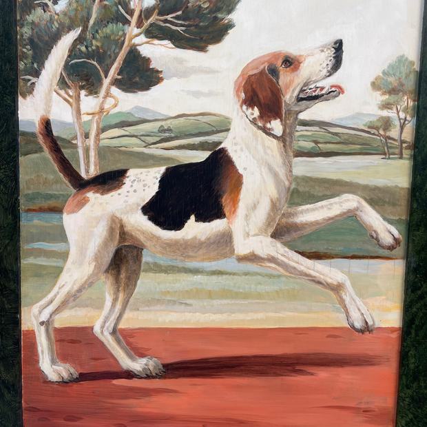 Hand-Painted English Fox Hunt Equestrian Folding Screen Room Divider