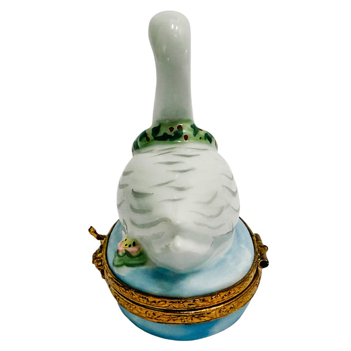 Hand-Painted French Seven Swans A-Swimming Limoges Box