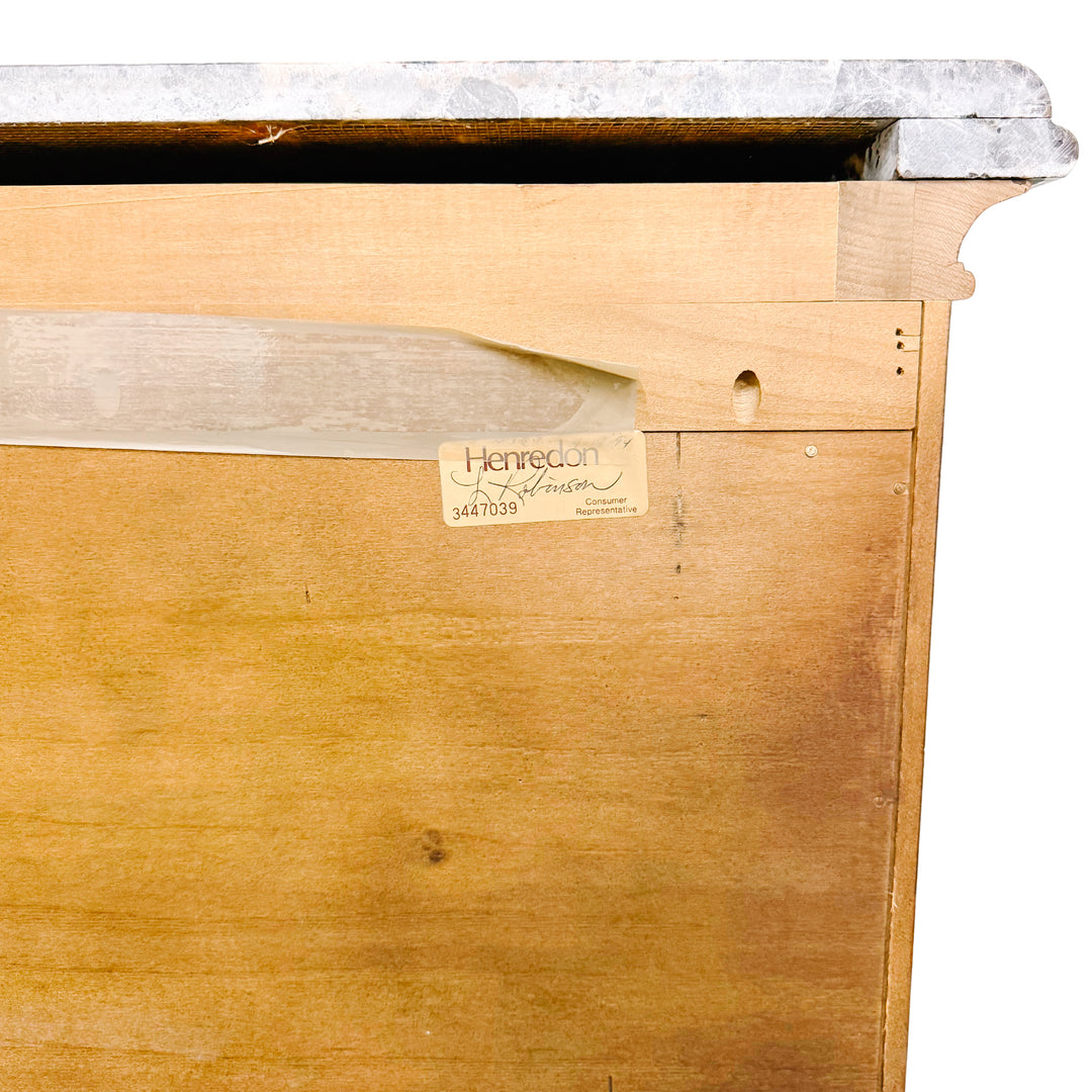 Henredon French Provincial 3-Drawer Commode Chest With Italian Marble Top