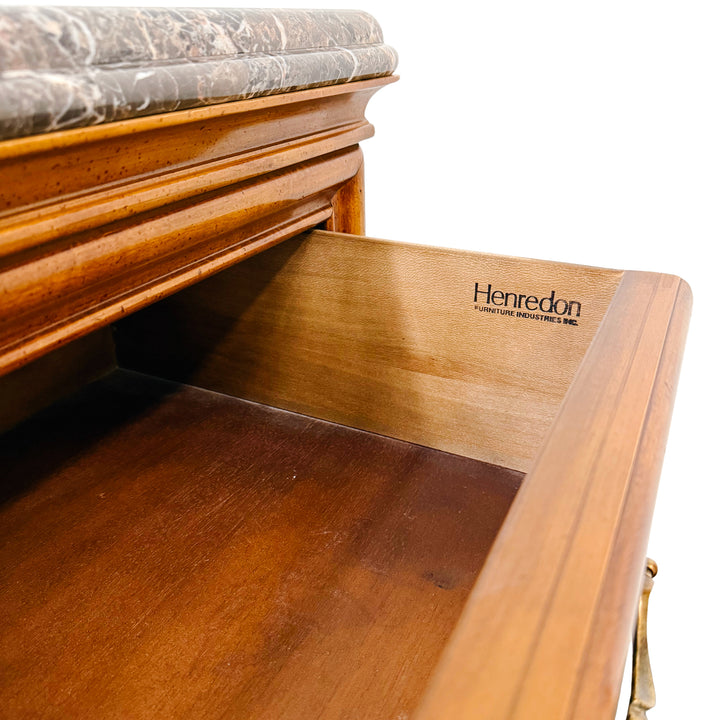 Henredon French Provincial 3-Drawer Commode Chest With Italian Marble Top