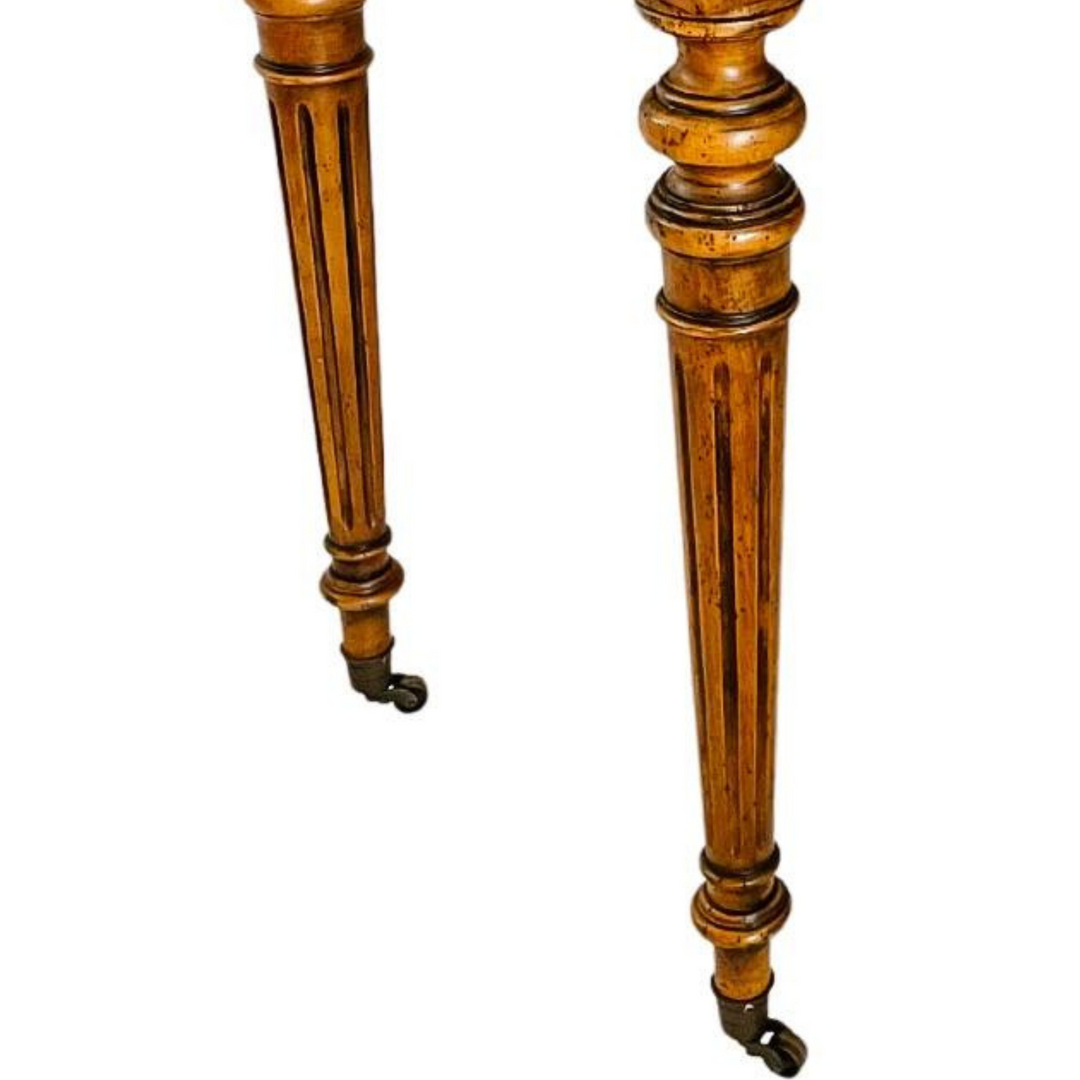 Henredon Neoclassical Style Walnut Sofa Table on Casters