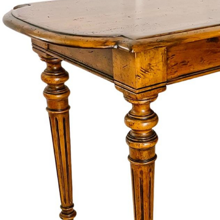 Henredon Neoclassical Style Walnut Sofa Table on Casters