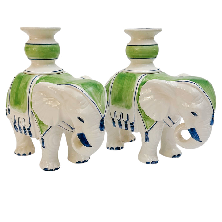 Vintage Regency Fitz and Floyd Elephant Candle Holders