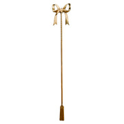 Hollywood Regency Tall Gold Metal Bow & Tassels Wall Hangings
