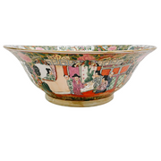 Large 13” Vintage Rose Medallion Decorative Punch Bowl