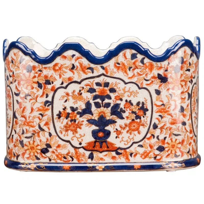 Imari Scalloped Cachepot Planter