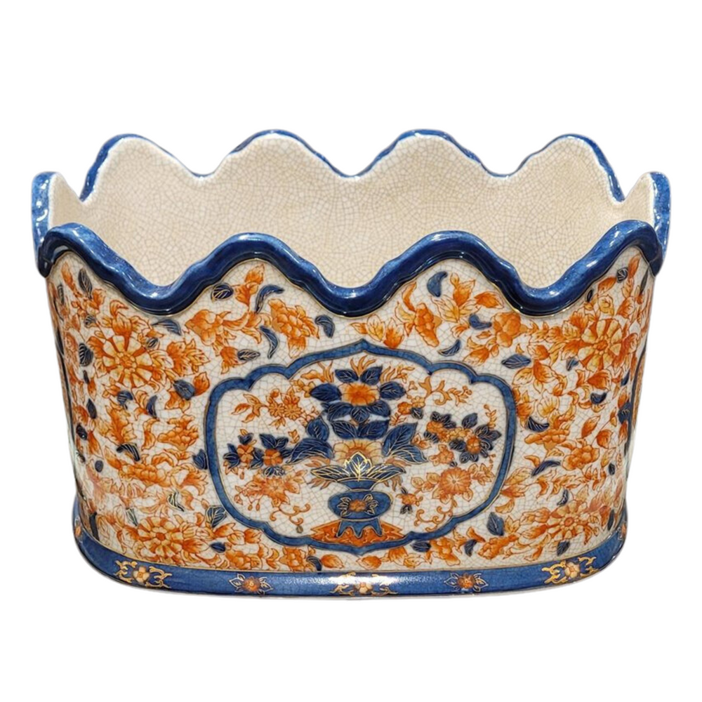 Imari Scalloped Cachepot Planter