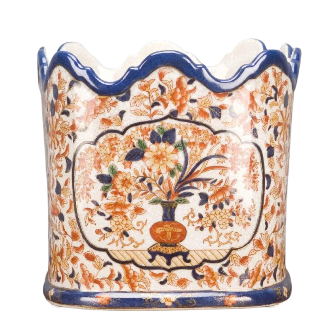 Imari Scalloped Cachepot Planter