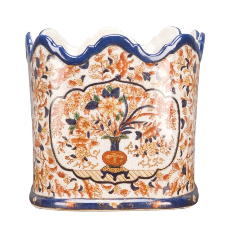 Imari Scalloped Cachepot Planter