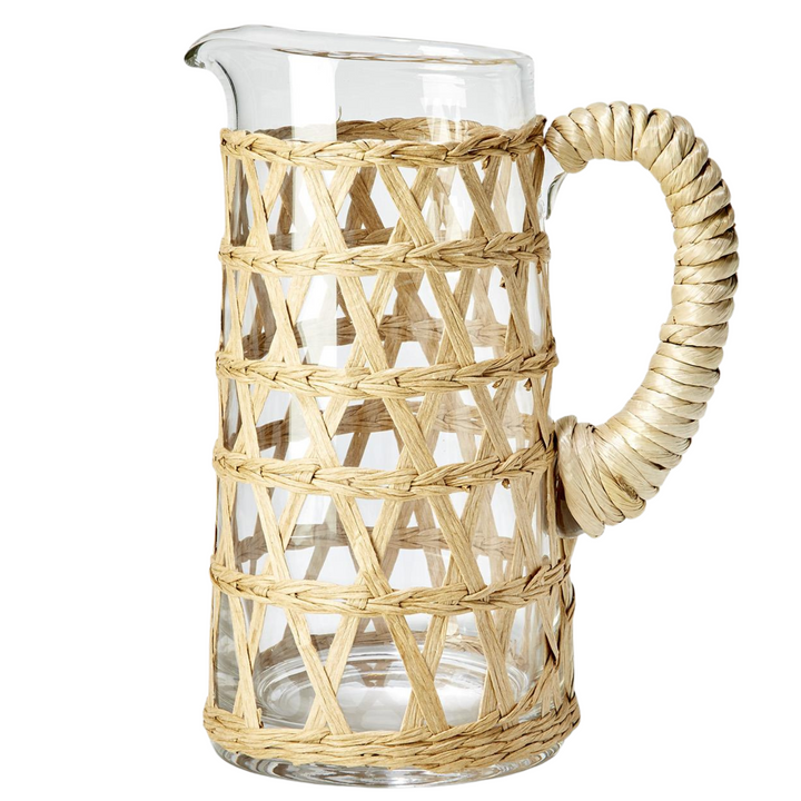 Island Chic Hand-Woven Lattice Pitcher & Glasses Set