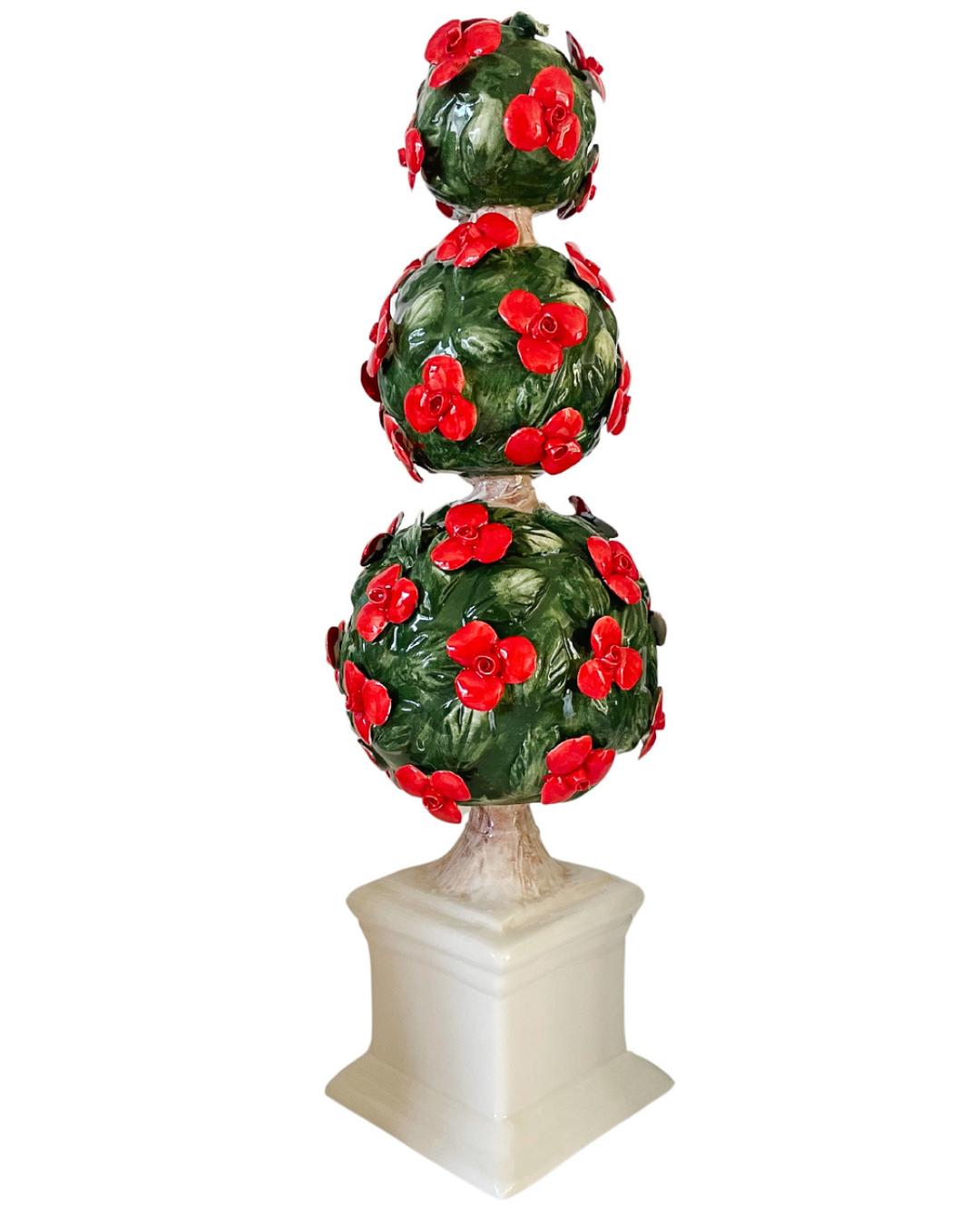 Italian Capodimonte Three Sphere Floral Topiary (4)