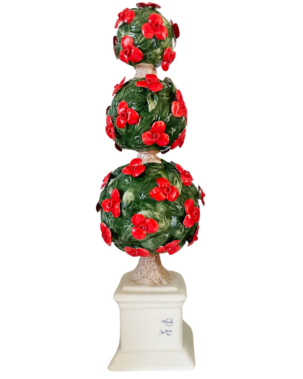 Italian Capodimonte Three Sphere Floral Topiary (4)