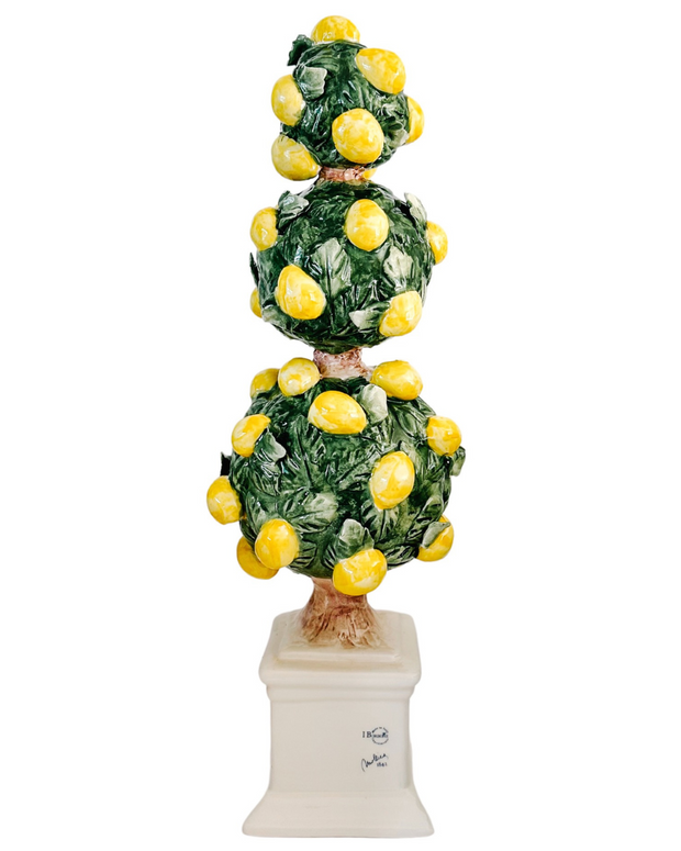 Italian Capodimonte Three Sphere Lemon Topiary