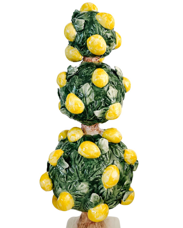 Italian Capodimonte Three Sphere Lemon Topiary