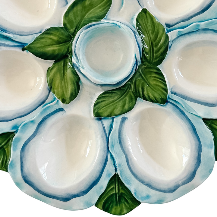 Italian Ceramic Oyster & Deviled Egg Plate – Bassano Del Grappa Majolica