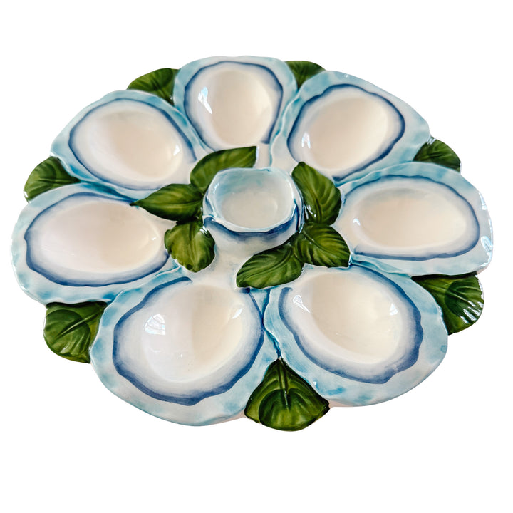 Italian Ceramic Oyster & Deviled Egg Plate – Bassano Del Grappa Majolica