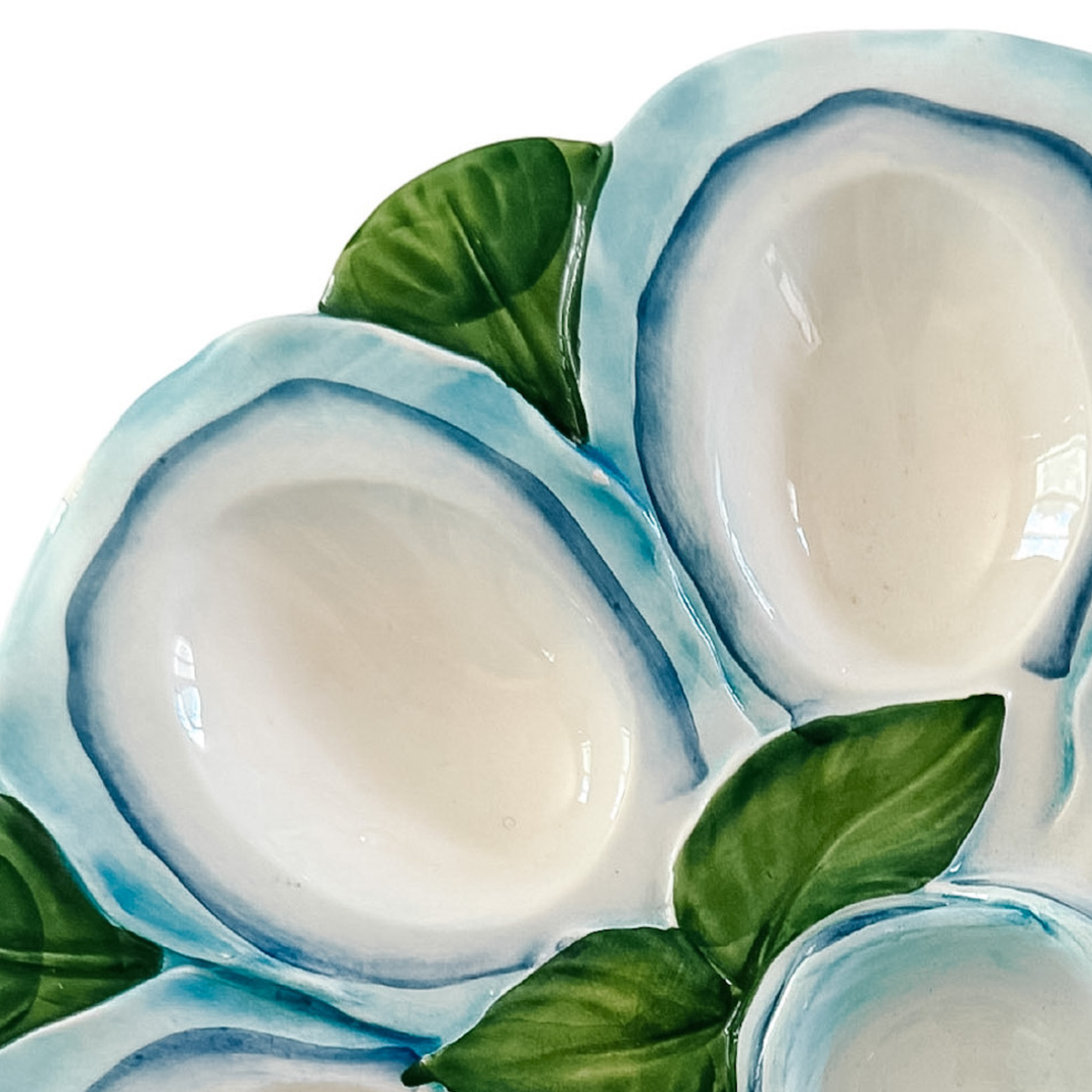 Italian Ceramic Oyster & Deviled Egg Plate – Bassano Del Grappa Majolica