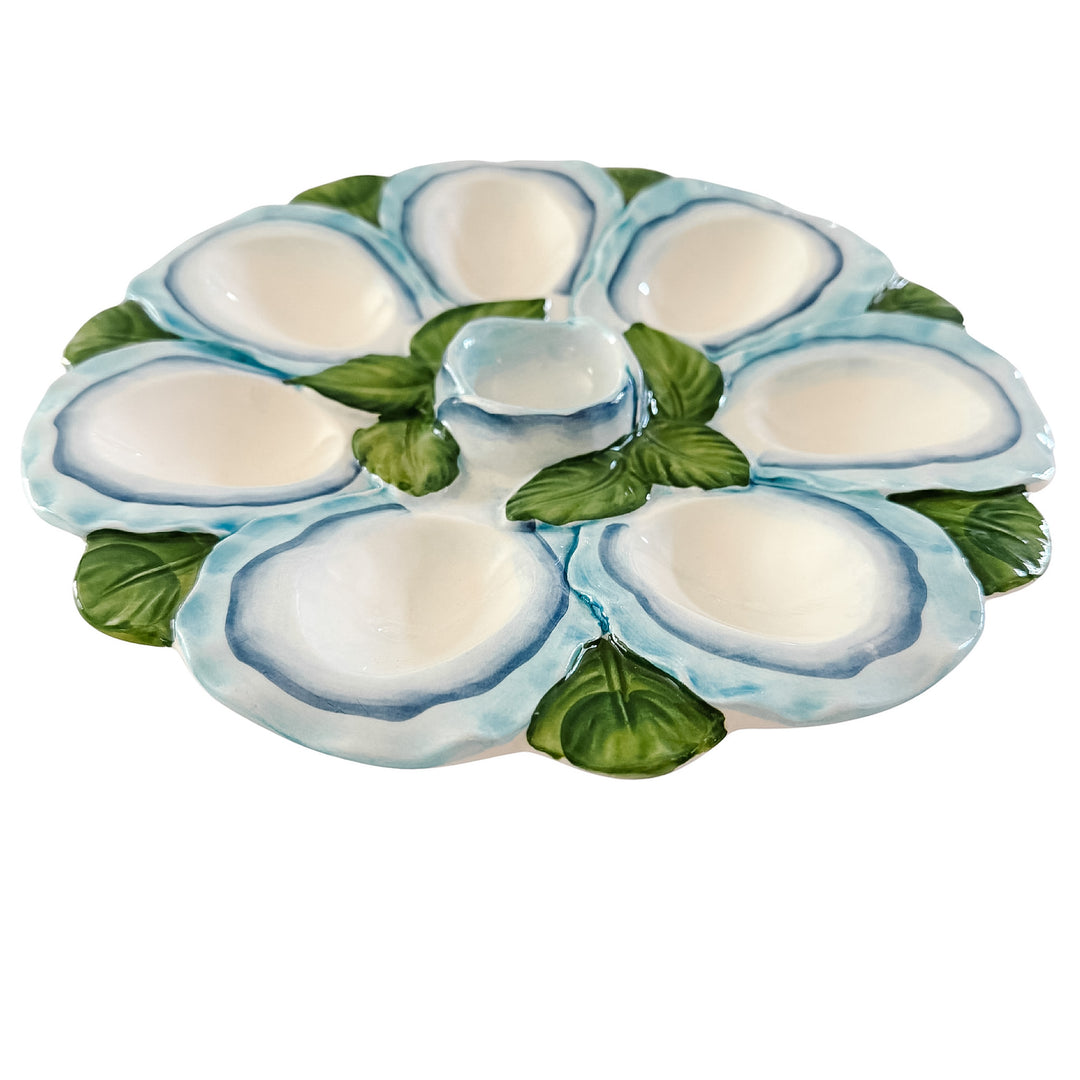 Italian Ceramic Oyster & Deviled Egg Plate – Bassano Del Grappa Majolica