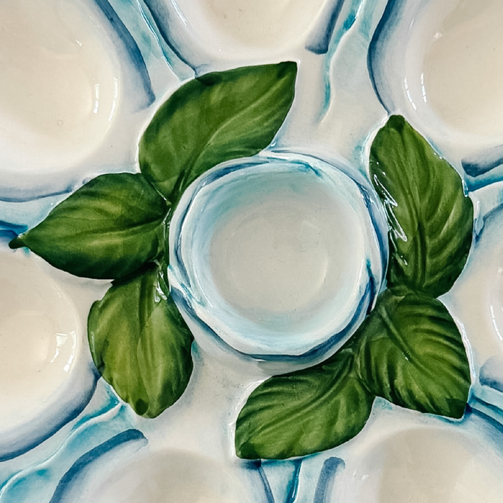 Italian Ceramic Oyster & Deviled Egg Plate – Bassano Del Grappa Majolica