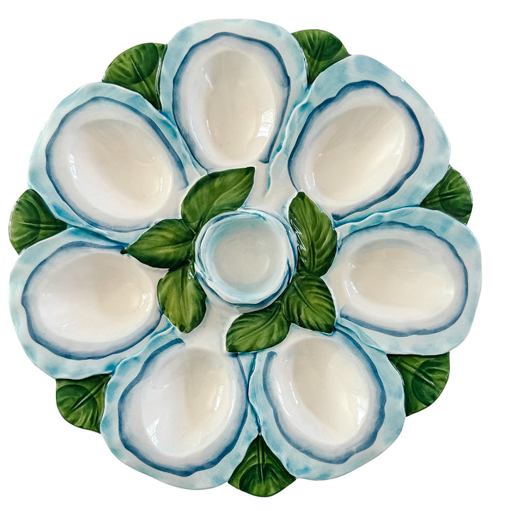 Italian Ceramic Oyster & Deviled Egg Plate – Bassano Del Grappa Majolica