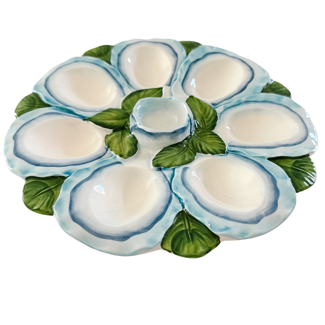 Italian Ceramic Oyster & Deviled Egg Plate – Bassano Del Grappa Majolica