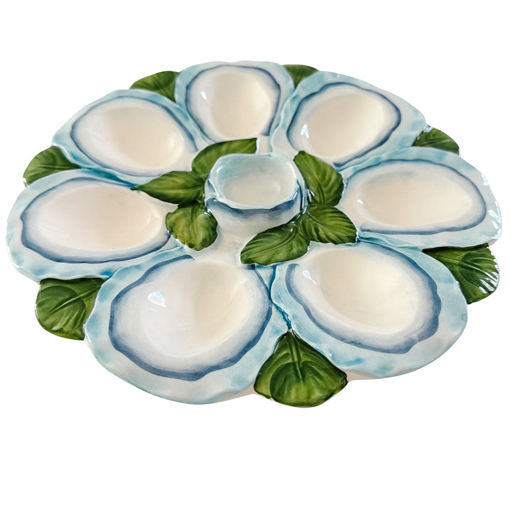 Italian Ceramic Oyster & Deviled Egg Plate – Bassano Del Grappa Majolica
