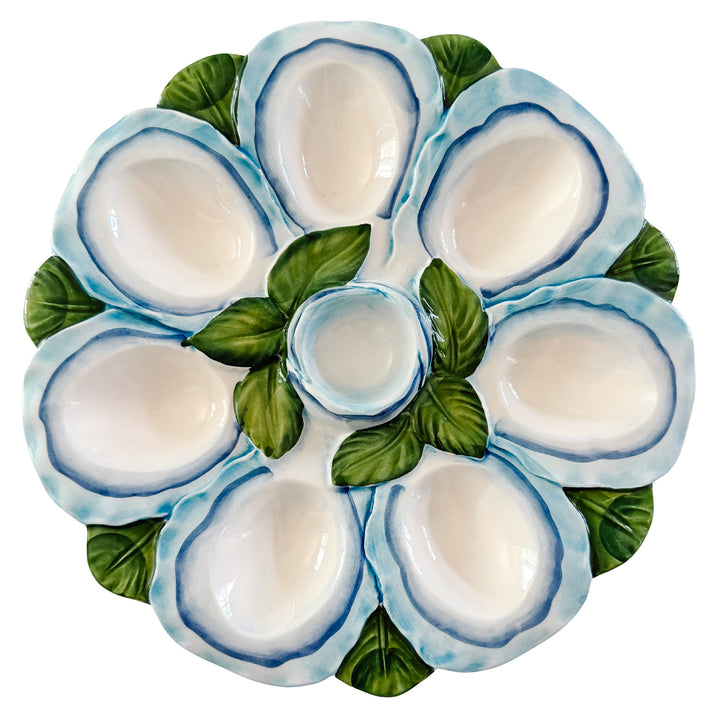 Italian Ceramic Oyster & Deviled Egg Plate – Bassano Del Grappa Majolica