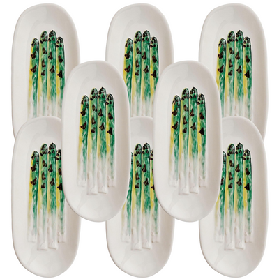 Italian Embossed Asparagus Oval Appetizer Plates