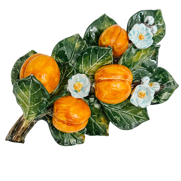 Italian Majolica Pottery Hanging Fruit Wall Plaques