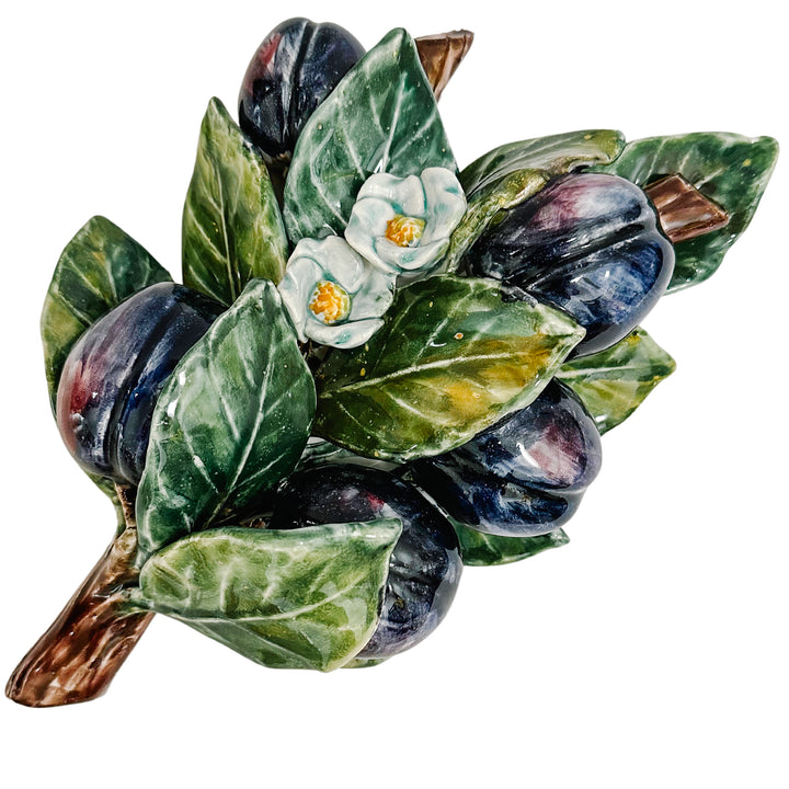 Italian Majolica Pottery Hanging Fruit Wall Plaques