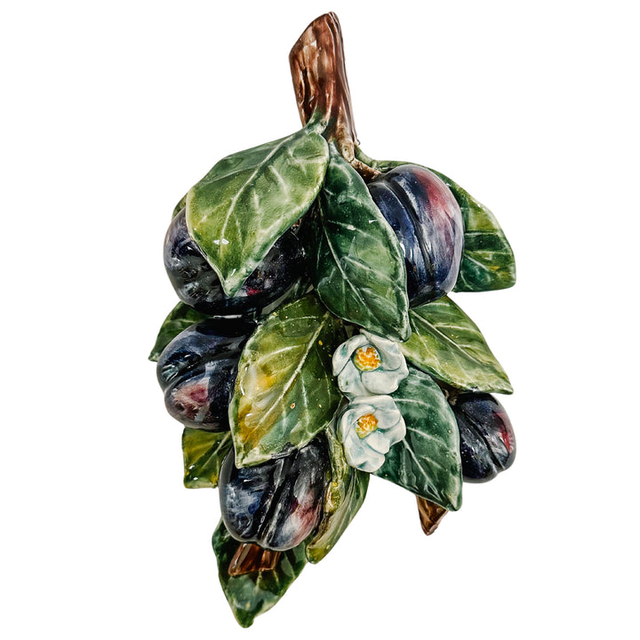 Italian Majolica Pottery Hanging Fruit Wall Plaques