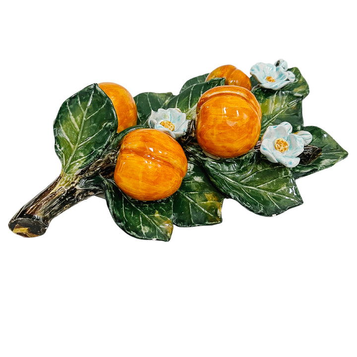 Italian Majolica Pottery Hanging Fruit Wall Plaques