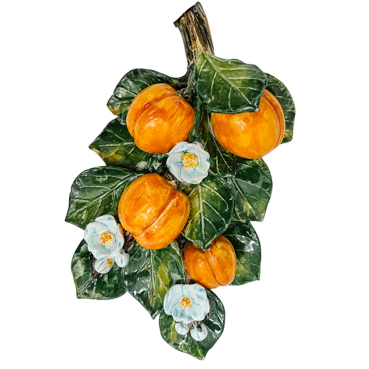 Italian Majolica Pottery Hanging Fruit Wall Plaques